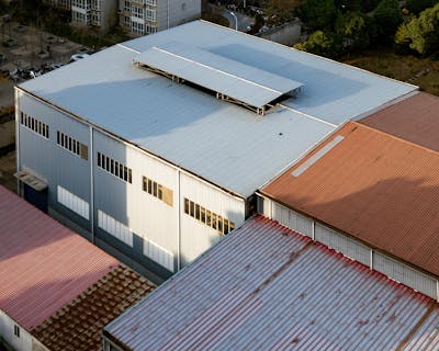 TPO white membrane commercial roof installation